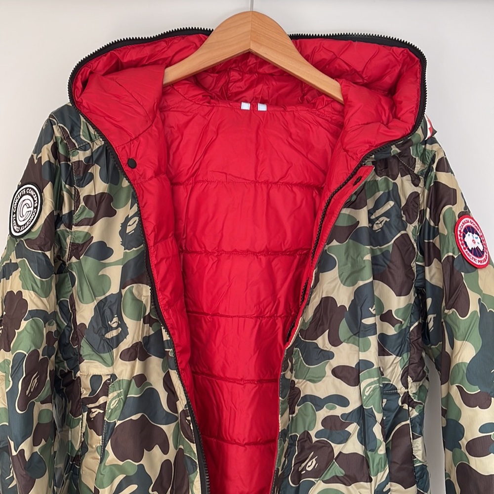 BAPE x CANADA GOOSE x CONCEPTS Crofton Shark Hoodie Red/ABC Camo - Picture 11 of 17